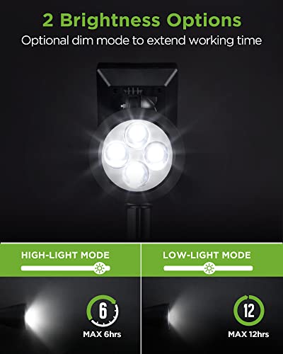 InnoGear Solar Lights Outdoor Waterproof Solar Garden Light for Outside Yard Landscape Lighting Pathway Spot Lights Spotlight Wall Light Auto On/Off, Pack of 2 (Warm White)
