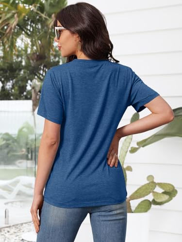 Graphic Tees for Women Vintage Sea Turtle T Shirts Hawaiian Beach Summer Casual Short Sleeve Tops A-Sky-Blue