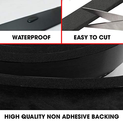 Neoprene Foam Strip Roll by Dualplex, 3" Wide x 10' Long x 1/4" Thick, Weather Seal High Density Stripping – Weather Strip Roll Insulation Foam Strips - 10 Feet Long