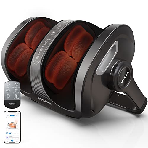 RENPHO Foot Massager with Heat, Foot and Calf Massager for Athletes Foot Care, Deep Kneading Foot Massage for Feet/Ankle/Calf/Leg, Fits Up to Feet Size 14 Men, Christmas Gift for Her, Father, Mother