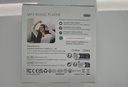YOTON MP3 Player with Bluetooth 5.2, 32GB Mini HiFi-Music Player with Sports Clip, Portable MP3 Player for Kids with Independent Volume Botton, FM Radio, Earphones Included