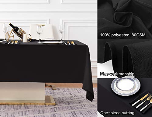Surmente Tablecloth 60 x 102-Inch Rectangular Polyester Table Cloth for Weddings, Banquets, or Restaurants (Black) … …