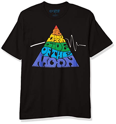 Liquid Blue Unisex-Adult Standard Pink Floyd Pyramid Groove Darkside T-Shirt, Black, Small