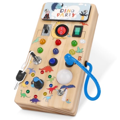 wakelnsa Montessori Busy Board,Montessori Toys for 1-3 Years Old,Baby Sensory Board,Preschool Learning Activities,Wooden Toys for Toddler,Christmas & Birthday Gift for Boys & Girls