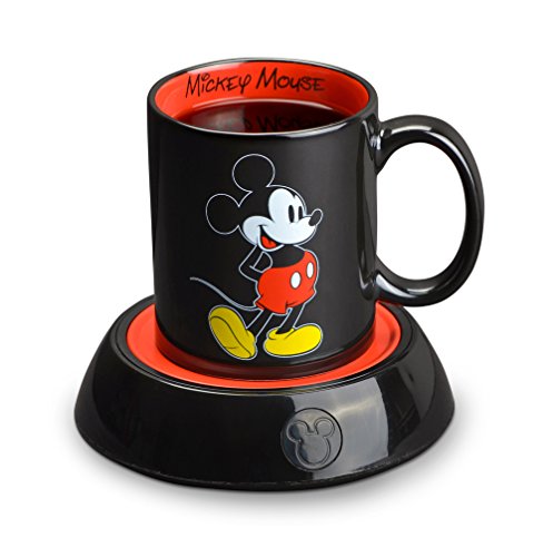 Disney Mickey Mouse Mug Warmer with Mug by Select Brands - Mickey Mouse Cup & Coffee Warmer Plate - Gifts for Disney Lovers - 12 Oz
