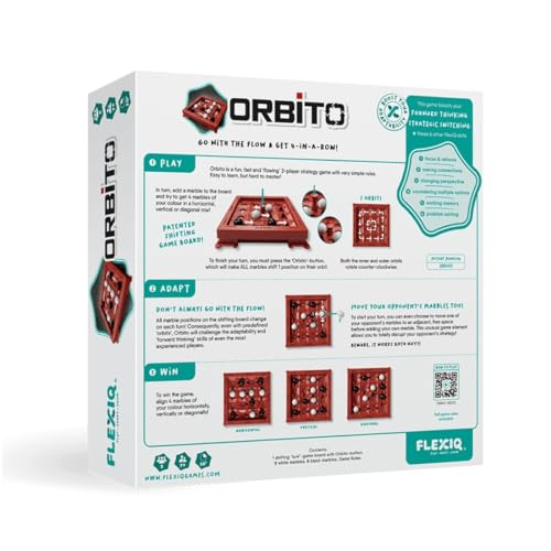 Orbito Board Game - Strategy Game for Kids and Adults, Fun Family Game Night Entertainment, Ages 7+, 2 Players, 10-Minute Playtime, Made by FlexiQ
