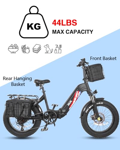 Zacro Bike Basket Front/Rear, Folding Bicycle Basket with Removable Liner Bag, Large Quick Release Design Metal Ebike Basket for Adult Women/Men Carrying Dogs, Pets, Fruit & Grocery