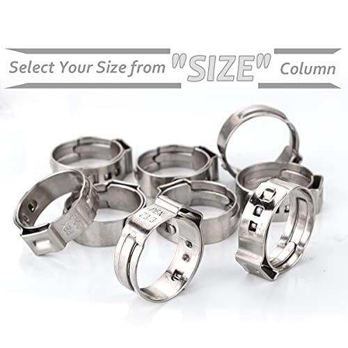 PADTON 50 Pack 1 Inch PEX Cinch Clamp Rings, Stainless Steel Pex Fittings Crimp Rings Pinch Clamps for PEX Tubing Pipe Fitting Connections (1 Inch)