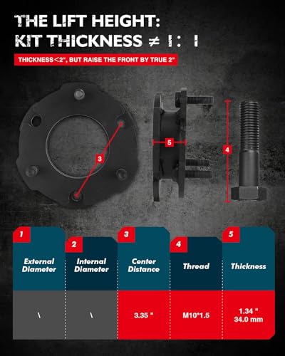 KAX 2" Front Leveling Lift Kit Fit for 2015-2022 Colorado/Canyon 2WD 4WD, 2 inch Suspensions Front Struts Spacer