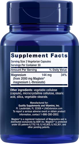 Life Extension Neuro-mag Magnesium L-threonate, 90 Count(2 Pack)