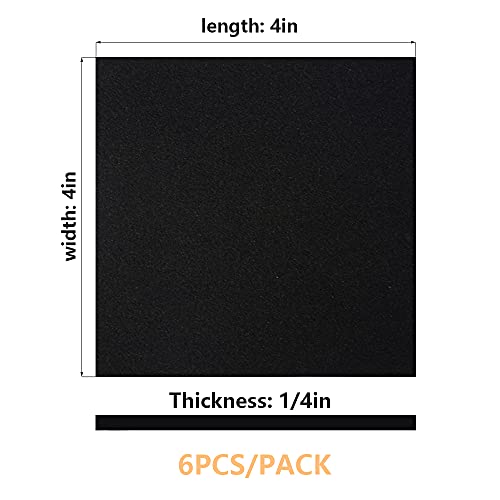 DOBTIM White Adhesive Foam Pads 6 in X 6 in X 1/8 in, Self Stick Foam Padding Non-Slip Insulating Squares Foam Shock Absorbing Pads