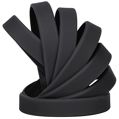 LVNRIDS Solid Color 50 Silicone Wristbands Rubber Bracelets for Children, 7 inch Wholesale Sports Rubber Elastic Wristband Bracelet Bulk Gifts for Teacher Supplies Party Decorations Blue