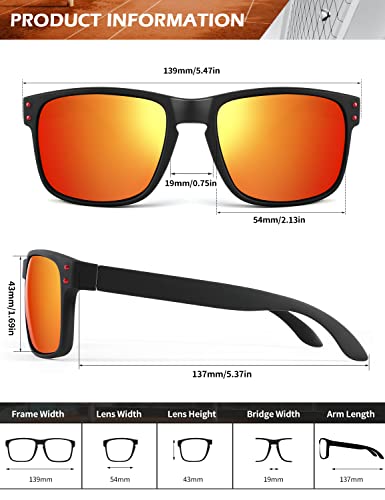 KALIYADI Polarized Sunglasses for Men Women, Mens Sunglasses Polarized UV Protection, Vintage Sun Glasses for Fishing Running Driving (3 pack)