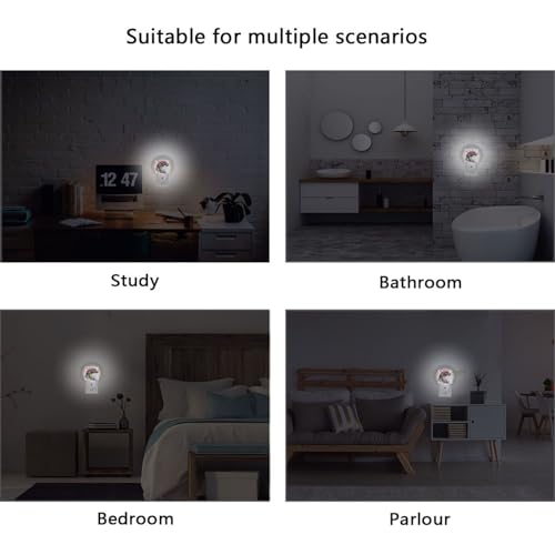 BOENLE Watercolor Dragon Night Lights 2 Pack Plug-in Wall Led Nightlight Auto Dusk-to-Dawn Sensor Lamps for Bedroom Kitchen Bathroom Hallway Stairs