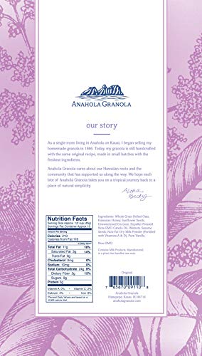 Anahola Granola Original 24 oz - Healthy Hawaiian Muesli Cereal - Wheat Free With No Sugar Added - Hand Cut Since 1986 - Good For You While Still Tasting Great (24 oz)