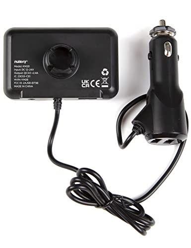 Nulaxy Bluetooth FM Transmitter for Car, Wireless Car Bluetooth V5.0 Adapter with Big Color Screen, Support QC3.0 Fast Charging, Hands-Free Call, MP3 Music Player BASS&TRE Booster, TF Card AUX-KM28