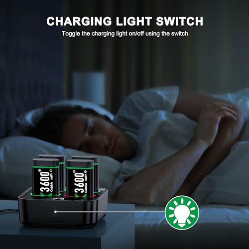Charger for Xbox One Controller Battery Pack with 4x3600mWh USB Rechargeable Xbox One Battery Charger Station for Xbox Series X|S, Xbox One S/One X/Elite Controllers-Xbox One Accessories 1500mAh