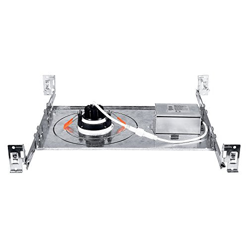 Luxrite New Construction Mounting Plate, 3-4-6 Inch LED Recessed Lighting Kits, Extendable Hanger Bars, ETL Listed - Shallow Recessed Light Housing