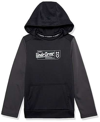 Under Armour boys Baseball Graphic Hoodie 23, (001) Black/Jet Gray/White, X-Small