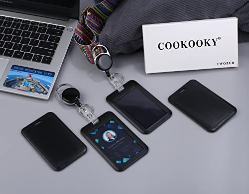 2 Pack Badge Holder and Heavy Duty Retractable Reel, ID Badge Holders with Retractable Clip for Nurse Teacher Student Office Women Men