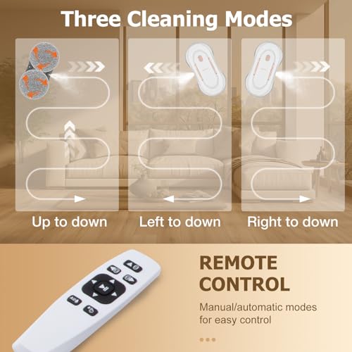 CHOVERY Window Cleaner Robot with Dual Water Spray Window Cleaning Robot Window Cleaner with Automatic Water Spray Window Washer Robot Glass Cleaning Robot 3000Pa Sunction Power