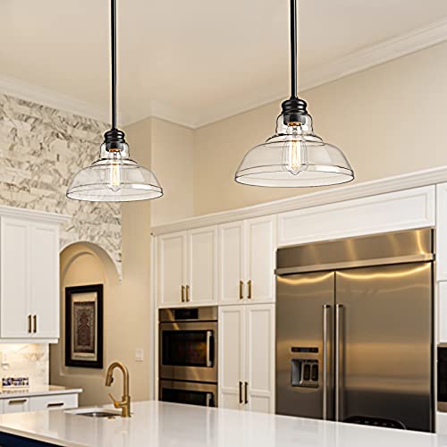 Maleoi Kitchen Island Pendant Lighting, Industrial Pendant Hanging Light, Ceiling Hanging Lighting Fixture for Kitchen Island Dining Table Hallway Restaurant (Black, 1 Pack)