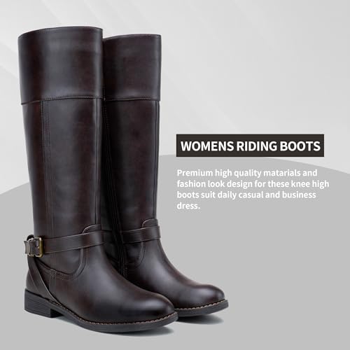 Jeossy Women's 950 Knee High Ridng Boots, Metal Buckle Boot, Black, Size 9 US(DJY950 Black 09)