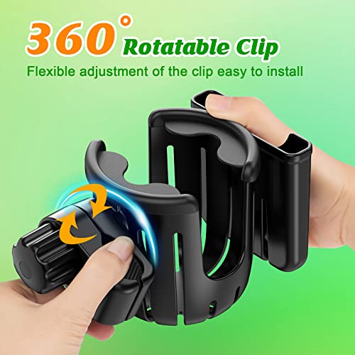 Guiseapue 2 Packs Stroller Cup Holder, Universal Cup Holder for Stroller, Bike, Wheelchair, Walker, Scooter, Stroller Accessories for Uppababy, Nuna, Bugaboo, Doona, Gifts for Women, Mom, Men