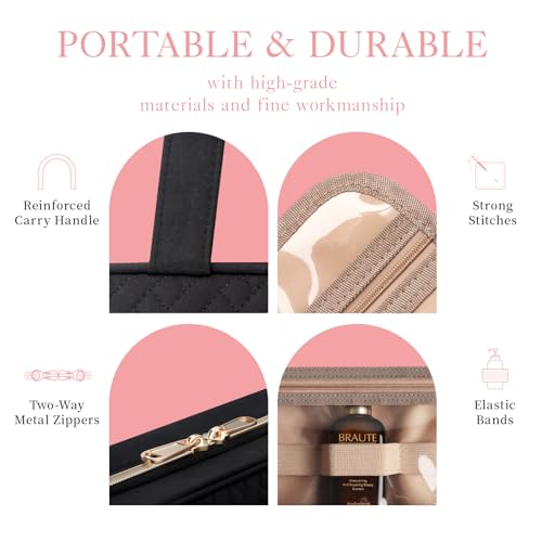 HOTOR Travel Toiletry Bag - Toiletry Bag w/Hanging Hook - Spacious Toiletry Bag for Women & Men, Makeup Bag/Big Comparment, Waterproof for Travel Accessories, Travel Essentials, Large, Aegean-Blue