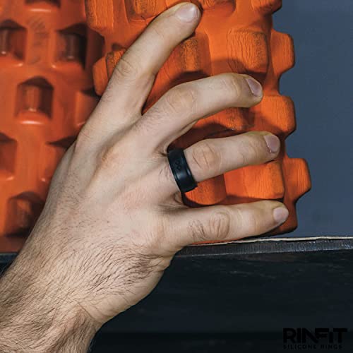 Rinfit Silicone Rings for Men - Mens Silicone Wedding Band - Infinity Silicone Ring Men - Rubber Wedding Rings - Patented Design - SetL, Size 8