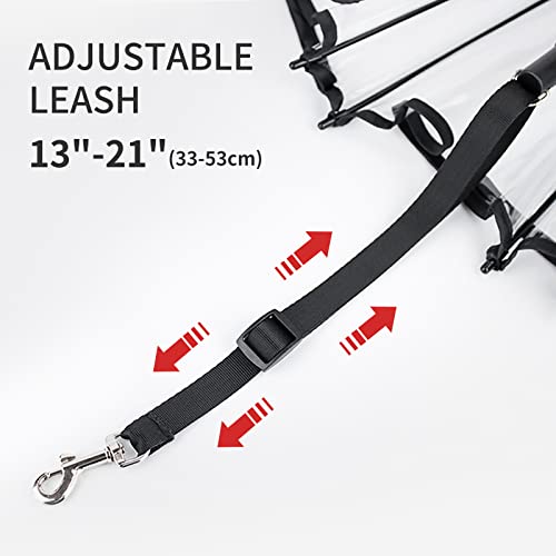 NAMSAN Clear Umbrella for Dogs Small, Doggy Umbrella Leash for Rain Walking, Small Dog Umbrella with Adjustable Leash, Self-Assembly