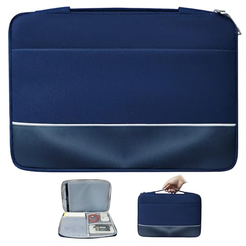 Laviitp Sleeve Bag for iPad Pro 13 inch M4 & Air M2 2024, iPad Pro 12.9 inch 2022-2018, for Surface Pro 9 8, for Galaxy Tab S9+/ S8+/FE 12.4, Waterproof Slim Case with Pocket for Tablet Work, Blue