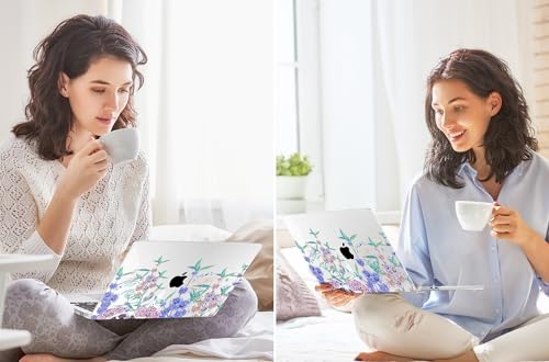 Tuiklol for MacBook Air 15 inch Case 2024 2023 Release M3 M2 Chip, Model A3114 A2941 Hard Shell Case with Keyboard Cover & Screen Protector & Dust Plug for MacBook 15.3 M2 Cover, Moon and Mountain