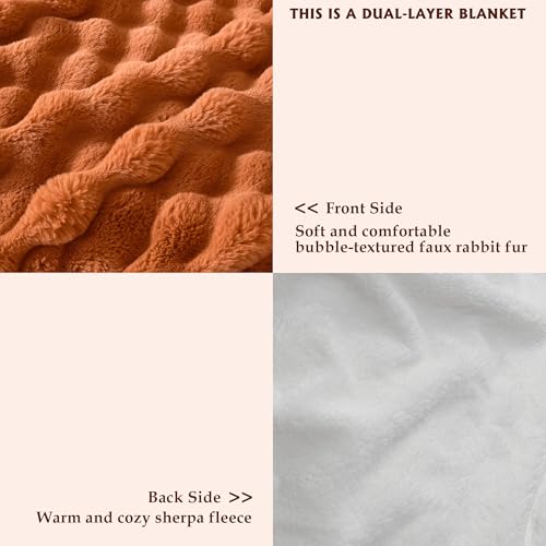 Serenhom 60x80 Inches Ultra-Soft Fuzzy Faux Fur Plush Twin Size Blanket - Thick, Warm Sherpa for Couch, Sofa, Bedroom, Camping - Decorative Blanket for Cozy Warmth, Bubble Pink Tie Dye