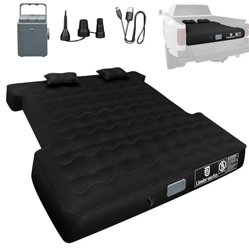 Umbrauto Truck Bed Air Mattress for 5.5-5.8ft,Full Size Short Beds Truck Bed Mattresses, Inflate and Deflate with Rechargeable Built-in Air Pump