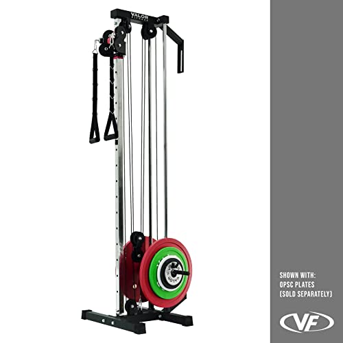 Valor Fitness Wall Mount Cable Machine – Adjustable Dual Pulley System with 16 Positions, LAT Pull, Strap Handles & Attachments – Max Weight 200 LB – Ideal Home Gym Equipment for Strength Training