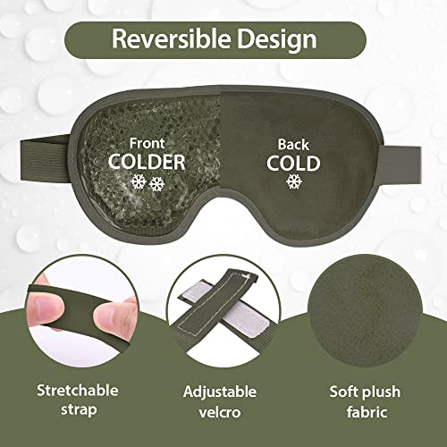 NEWGO Cooling Gel Eye Mask Reusable Cold Eye Mask for Puffy Eyes, Eye Ice Pack Eye Mask with Soft Plush Backing for Dark Circles, Migraine, Stress Relief - Purple