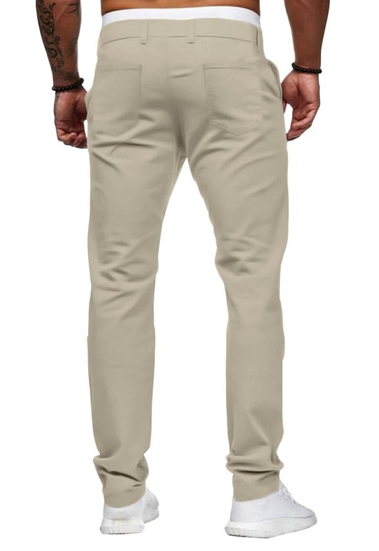 HUNGSON Mens Chinos Slim Fit Stretch Flat-Front Skinny Dress Pants (Royal Blue,30W*30L)