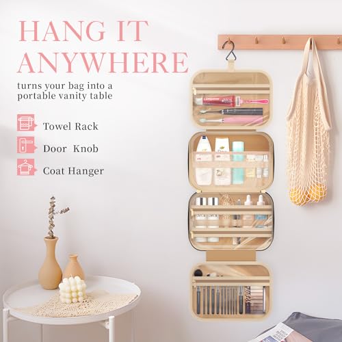 HOTOR Travel Toiletry Bag - Toiletry Bag w/Hanging Hook - Spacious Toiletry Bag for Women & Men, Makeup Bag/Big Comparment, Waterproof for Travel Accessories, Travel Essentials, Large, Aegean-Blue