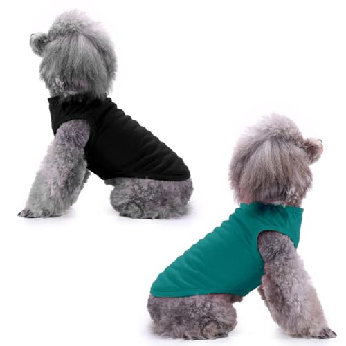 Chol&Vivi Dog Shirt Clothes, 4pcs Blank Dog Shirt Cotton Clothes Sleeveless Fit for Small to Extra Large Size, Pet Tank Top for All Breeds, Soft and Breathable, Black/Grey/Pink/Rose Red, X-Small