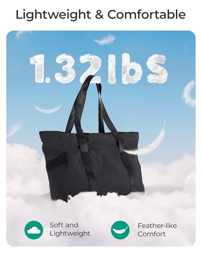 BAGSMART Tote Bag for Women with Zipper, Gym tote with Compartments, Work Tote Nurse Dance Yoga Bag for Travel