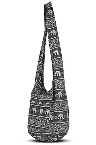 Your Cozy Boho Crossbody Bag for Women – Handmade Cotton Sling Bag Lightweight Unisex Travel Purse with Zipper (Naga03)
