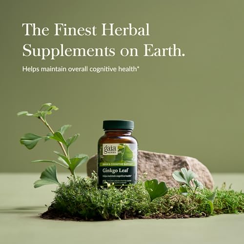 Gaia Herbs Ginkgo Leaf - Traditionally Used to Support Healthy Circulation and Brain Function - Organic, Herbal Supplement - 60 Vegan Liquid Phyto-Capsules (20-Day Supply)
