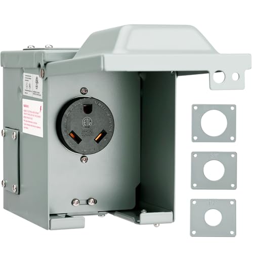 RVGUARD 30 Amp 125 Volt RV/EV Power Outlet Box, Enclosed Lockable Weatherproof Outdoor Electrical NEMA TT-30R Receptacle Panel, ETL Listed
