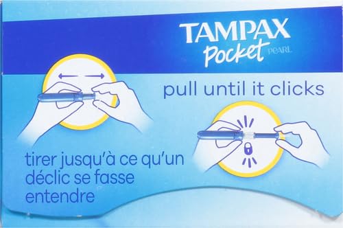 Tampax Pocket Pearl Tampons Regular Absorbency with LeakGuard Braid, Unscented, 16 Count