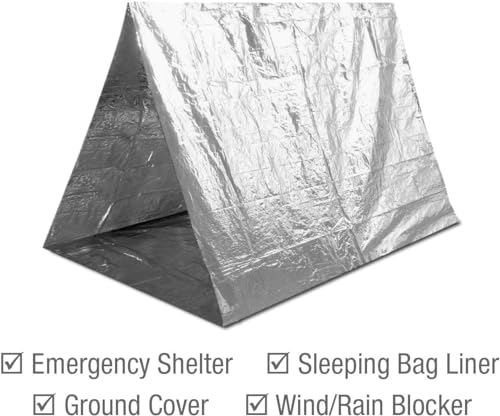 Swiss Safe Emergency Mylar Thermal Blankets + Bonus Space Blanket - Compact & Insulated for Cold Weather - Designed for NASA, Outdoor Camping, Survival, First Aid Car Kit - Silver, 4 Pack, XL
