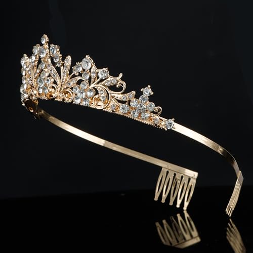 Tiaras for Girls Gold Headband Crowns and Princess Tiaras for Little GIrls Birthday Pageant Cosplay Prom Princess Gold Crown Decorations