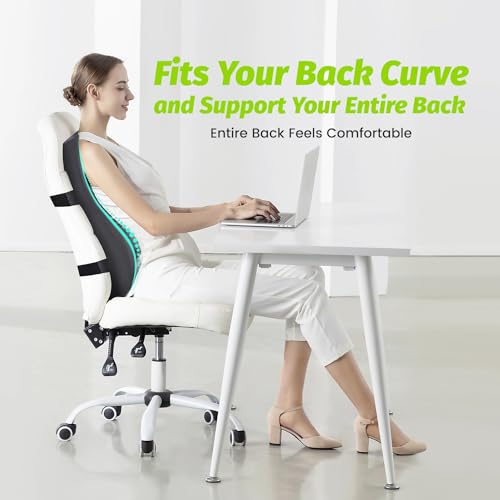 Long Back Support for Office Chair Fully Support Entire Back for Comfort,Back Pain Relief and Posture Improved- Memory Foam Back Pillow Lumbar Support Pillow for Office Chair,Gaming Chair,Recliner