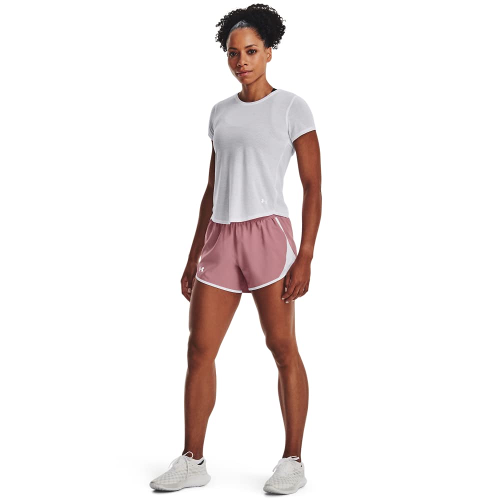 Under Armour Women's Fly by 2.0 Running Shorts, (697) Pink Elixir/White/Reflective, Small