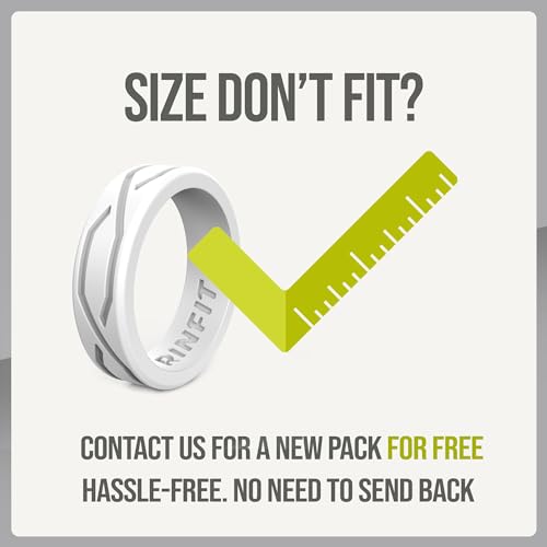 Rinfit Silicone Rings for Men - Mens Silicone Wedding Band - Infinity Silicone Ring Men - Rubber Wedding Rings - Patented Design - SetL, Size 8